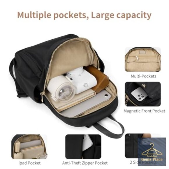 Mini Anti-Theft Backpack Waterproof Lightweight Oxford Travel Work Purse